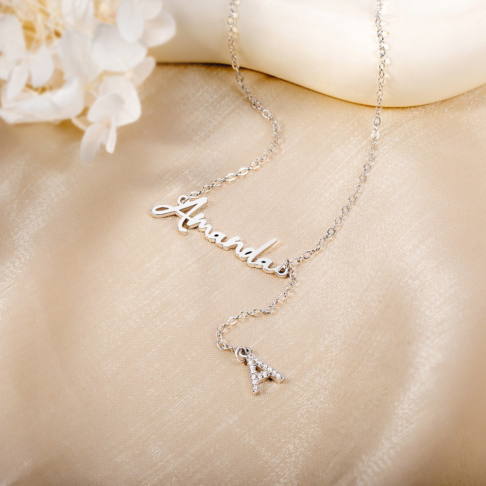 lettered necklace