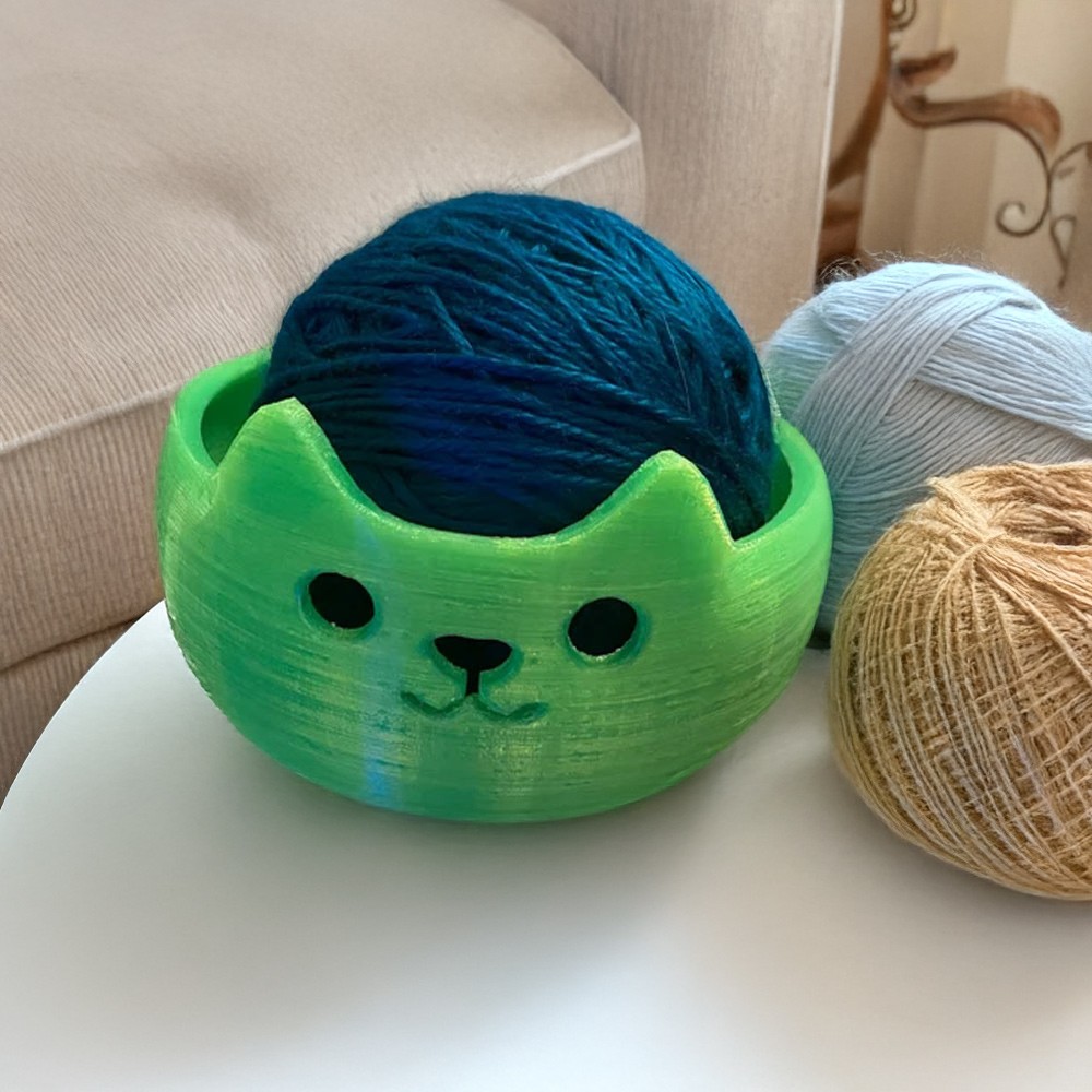 cat yarn bowl holder