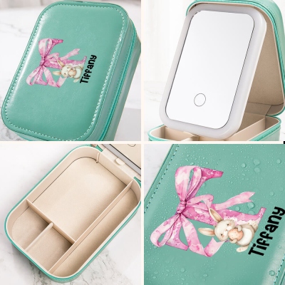 waterproof makeup mirror jewelry box with zipper