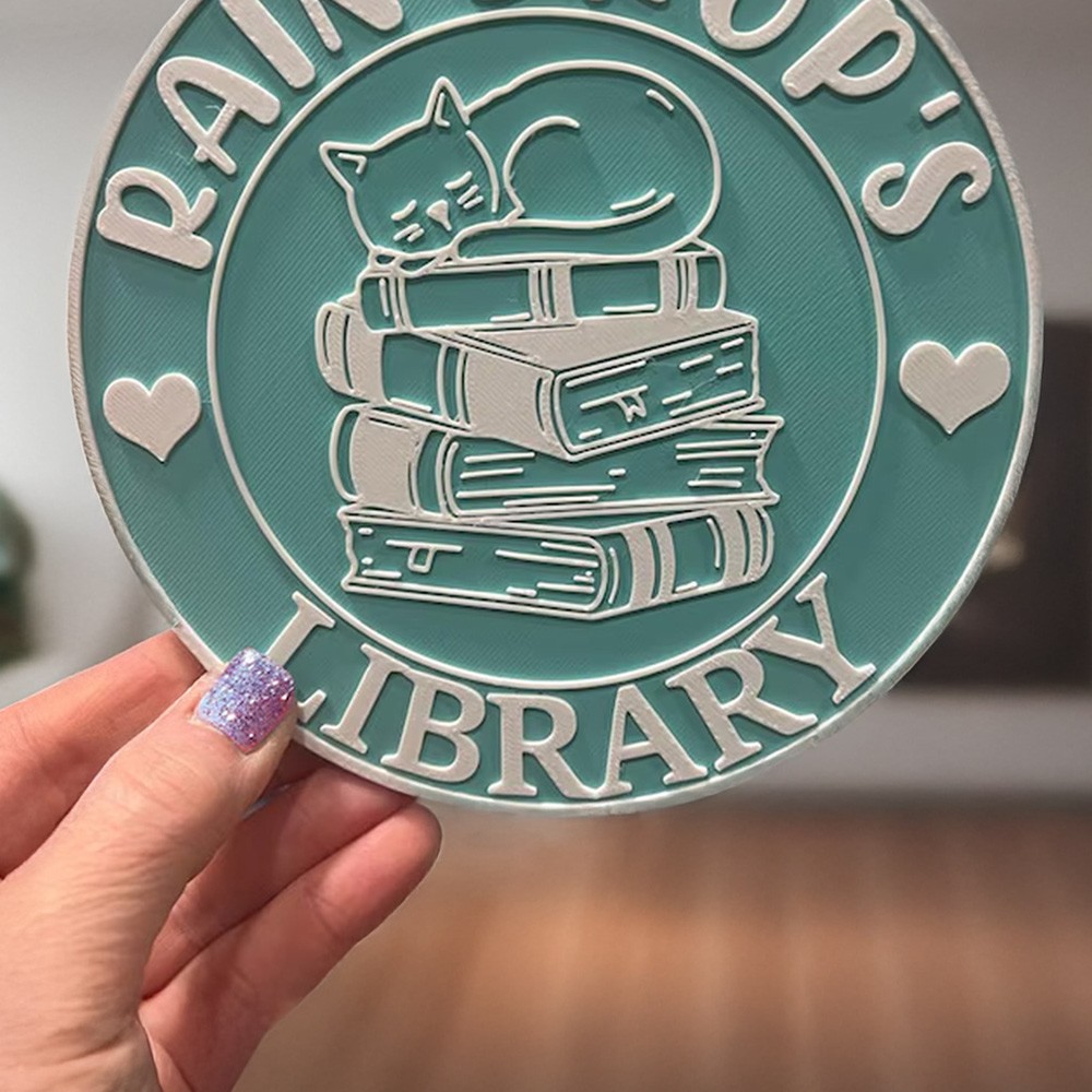 3D Printed Bookshelf Sign