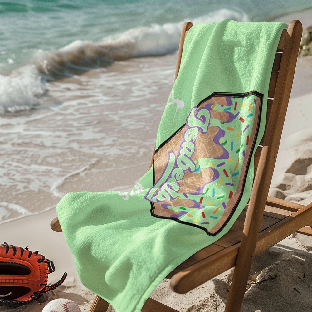 Personalized Baseball Beach Towel