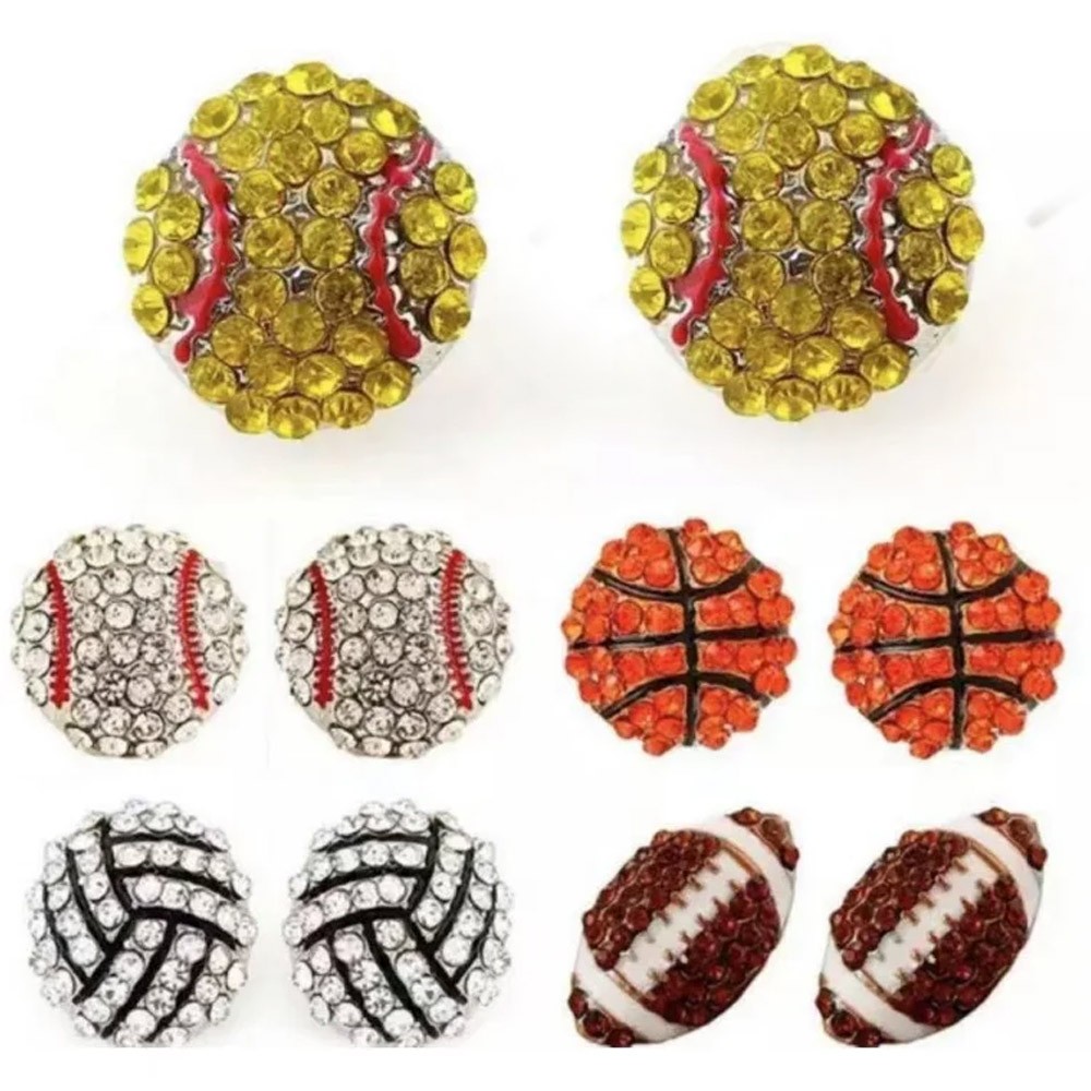 Personalized Rhinestone Sports Necklace, Basketball/Tennis/Softball/Baseball/Soccer/Rugby Necklace, Team Jewelry, Gift for Her