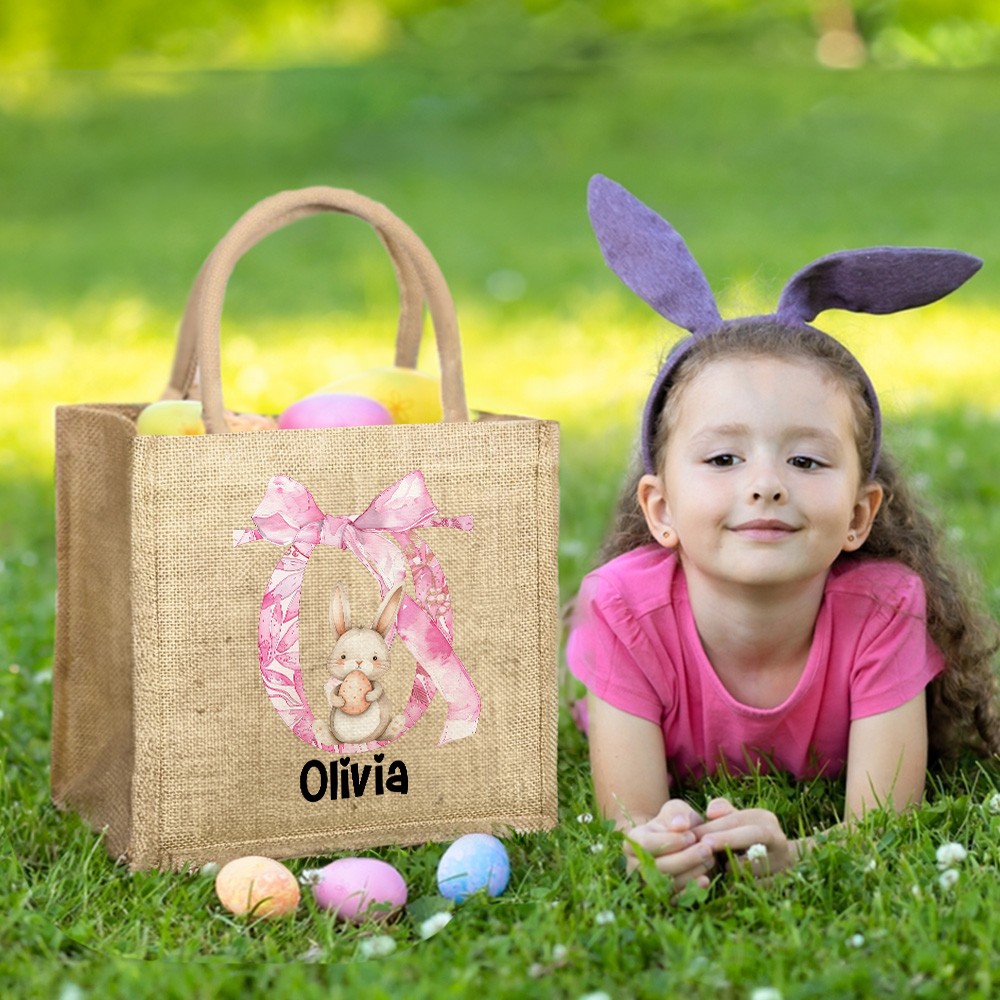 Burlap bag with name