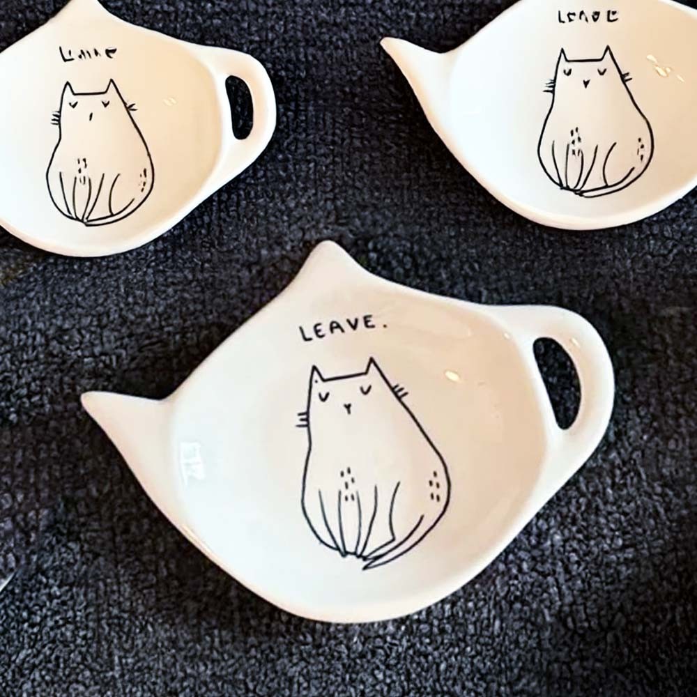 Hand painted teapot dish