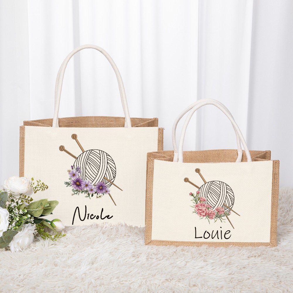 Burlap tote bag