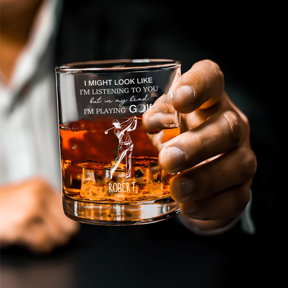 Golf Whiskey Glass, Golf Gifts For Men, Gifts for Golfers, Golf Gifts, Golf Glasses, Personalized Golf Cup, Fathers Day Gift, Gift for Dad