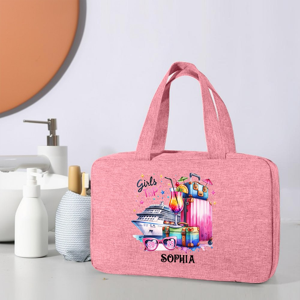 Personalized Girls Trip Kit, Cruise Travel, Custom Vest, Beach Towel, Wash Bag, Passport Luggage Tag, Gifts for Girls, Girls trip Gifts