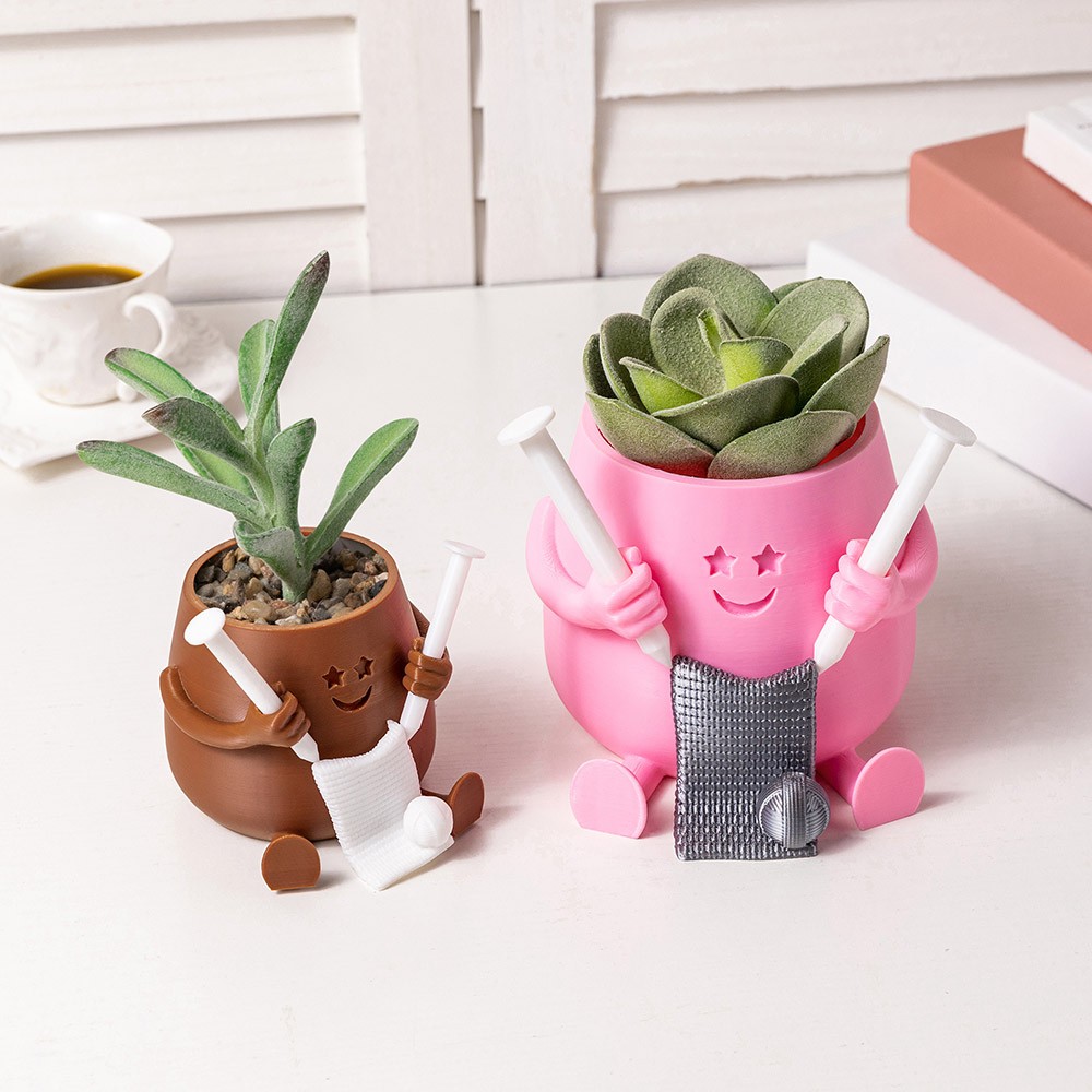 cute knitted desktop storage ornaments