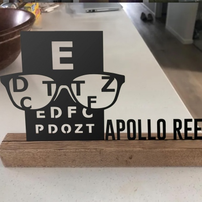 Glasses Eye Chart Design Nameplate