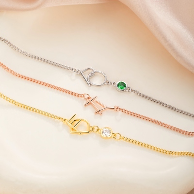 Stackable Name Charm Bracelet