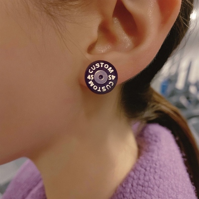 Personalized Weight Minibarbells Plate Earrings, Custom Strength Training Jewelry for Fitness Lovers, Birthday Gift for Weightlifting Lovers/Women