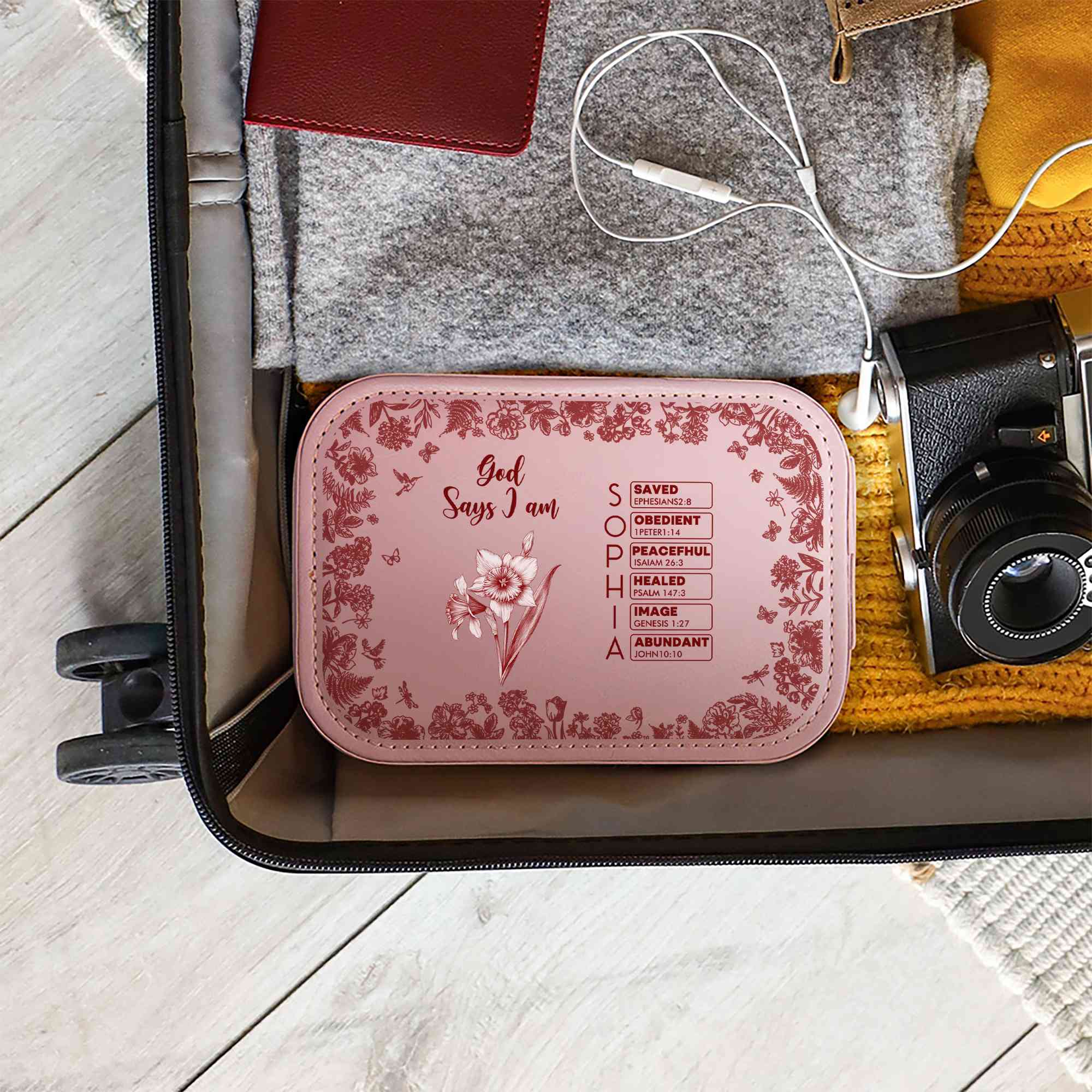 You Are Loved Make-up-Tasche Mit Bibelvers – Christliches Geschenk Für Frauen, Wasserdichtes Leinen
