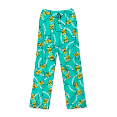 Personalized Candy Baseball Pajama Pants with Name & Number, Fun Sports Lounge Sleepwear, Soft Relax Fit, Gift for Baseball Fans/Sports Players