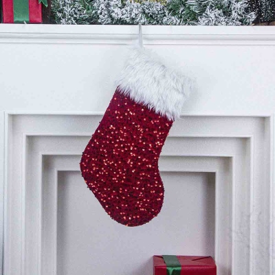 Personalized Name Glitter Christmas Plush Stocking, Christmas Tree Hanging Decor, Holiday Party Favor, Home Decor, Christmas Gift for Kids/Family