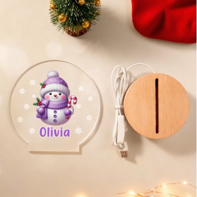 Night Light with Wooden Base