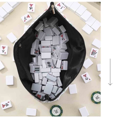 Personalized Canvas Mahjong Storage Bag, Customized Name Mahjong Bag, Retro Storage Bag, Gift for Mahjong Lovers