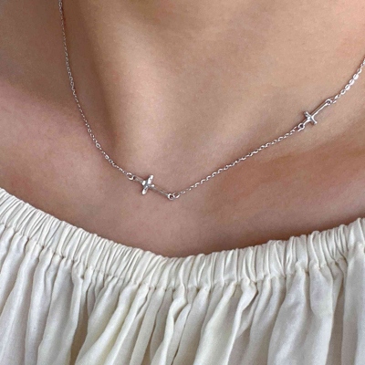 Sterling Silver 925 Cross Pendant Necklace, Delicate Cable Chain Religious for Women, Everyday Elegant Jewelry, Birthday/Christmas Gift for Her/Mom