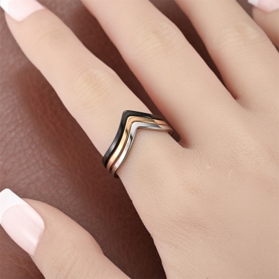 Sterling Silver 925 V-Cut Minimalist Ring, Stacking Ring for Women Men, Unique Geometric Wedding Band, Modern Promise Jewelry, Gift for Her/Couple