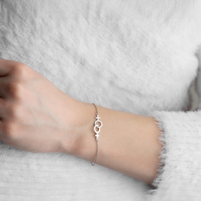 Personligt Venus-armband med dubbla namn, anpassat könssymbol HBTQ-armband, lesbiska pridesmycken, födelsedags-/jul-/bröllopspresent till lesbiska/henne