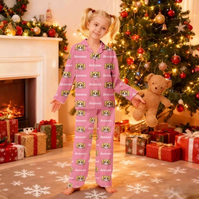 Personalized Cartoon Portrait Pajamas, Custom Family Sleepwear Based on Your Photo, Cute Matching Set, Multiple Colors Available