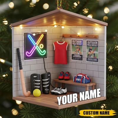 Personalized Field Hockey Christmas Ornament, Field Hockey Keepsake, Field Hockey Player Ornament, Sports Gift for Athletes