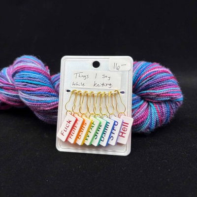 Personalized Things I Say While Knitting Charm(Set of 8pcs), Stress-Relieving Favors, Birthday/Anniversary Gift for Her/Crocheters/Knitting Lovers