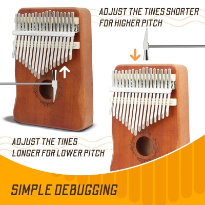 Personalized Engraved Name 17-Key Kalimba, Wooden African Thumb Piano with Text, Musical Instrument, Birthday Gift for Kids/Adults/Music Enthusiasts