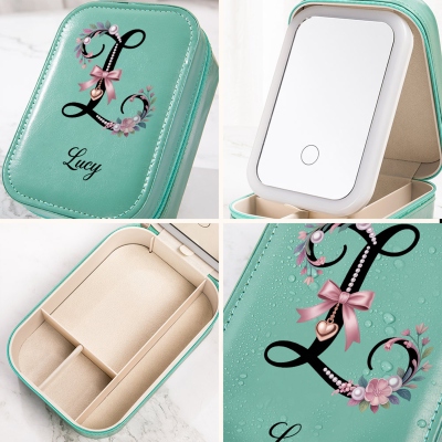 Schminkaufbewahrungsbox mit LED-Lichtspiegel