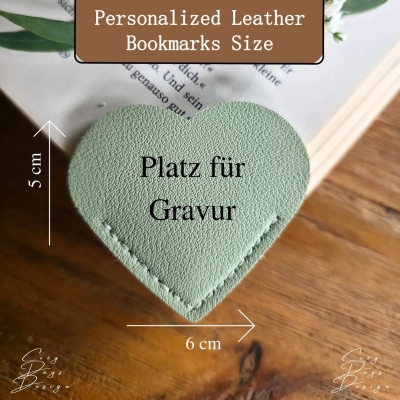 Marque-page cœur personnalisé avec nom, clip marque-page minimaliste en cuir, accessoire de lecture, cadeau d'anniversaire pour les amoureux des livres et les lectrices.