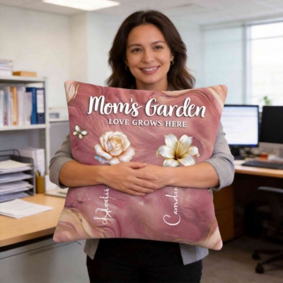 mother's birthflower garden pillow