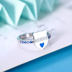 Personalized Police Badge Ring & Firefighter Badge Ring