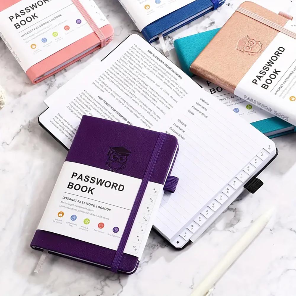 Password Book with Alphabetical Tabs Hardcover Password Manager Notebook for Seniors, Internet Password Journal Diary