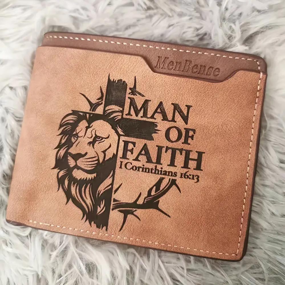 Men's Lion Pattern PU Leather Wallet