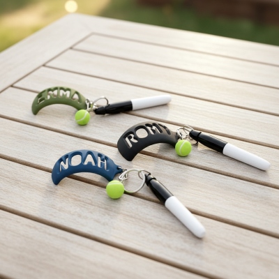 Personalized Name and QR Tag Tennis Ball Marker with Pen, Custom Tennis Ball Racket ID Clip, Tennis Accessory, Gift for Tennis Lovers/Players/Coaches