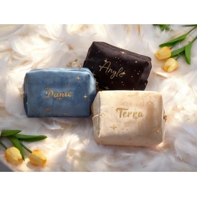 Custom Star Cosmetic Bag with Name, Large Capacity Fantasy Travel Toiletry Makeup Bag, Beauty Organizer Storage, Gift for Her/Friends/Bridesmaids