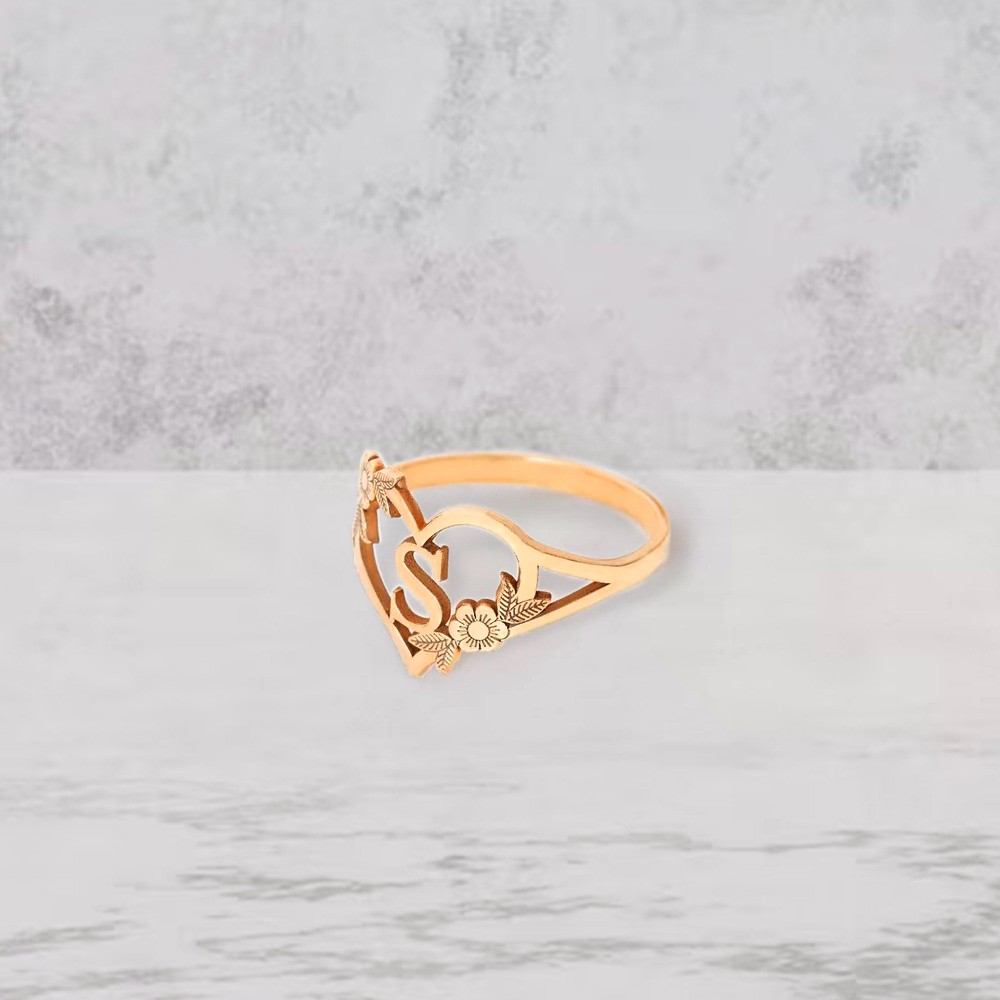 dainty letter ring