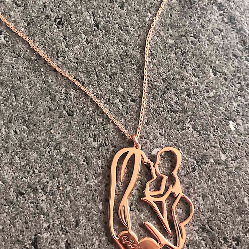 Baby initial necklace for mom Outlet