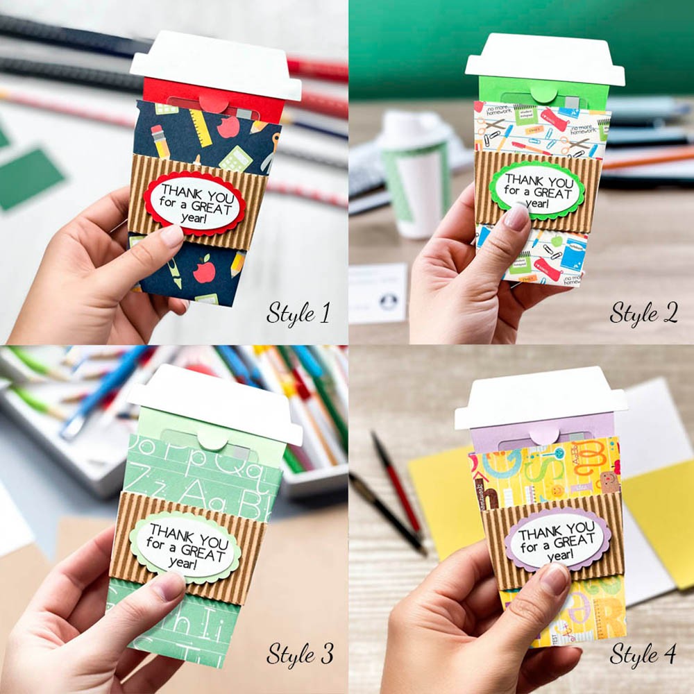 Custom Coffee Cup Gift Card Holder, Teacher Gift Card Holder, Teacher