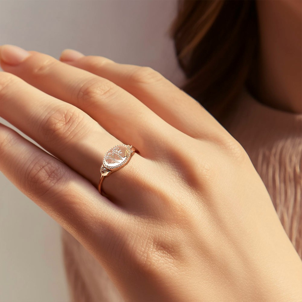 Custom Multiple Birth Flower Ring, Birth Month Flower Ring, Mother's