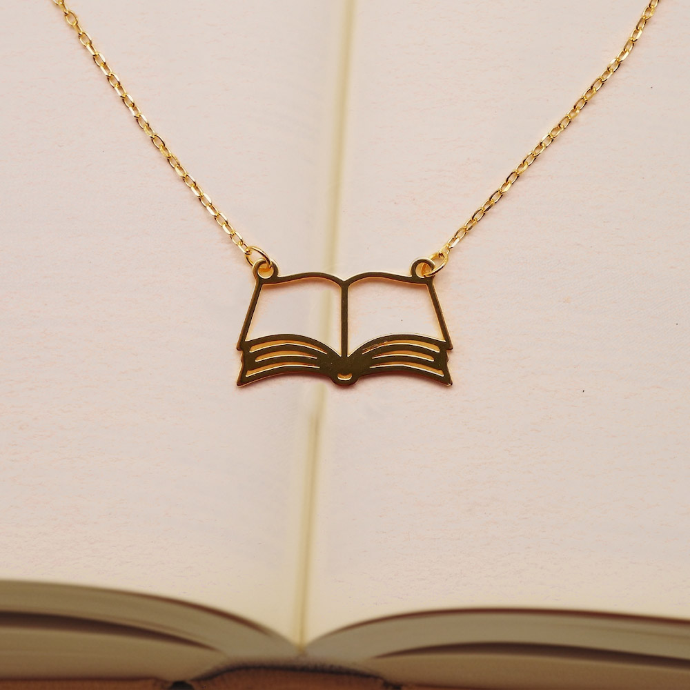 Custom Book Birth Flower Necklace, Rose Necklace, Sterling Silver