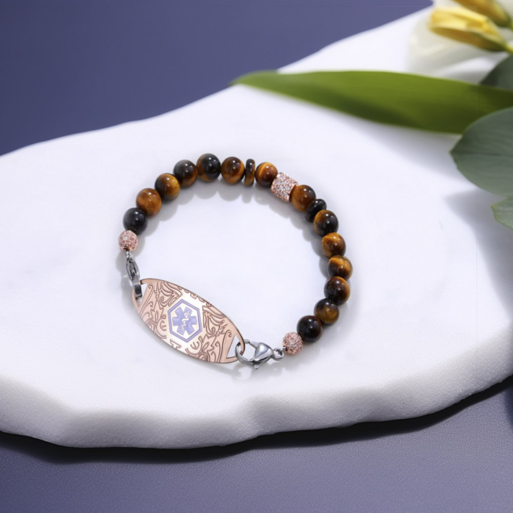 Élégant Bracelet D'identification Médicale En Acier Chirurgical Pour Homme Et Femme, Acier