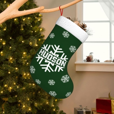 Bas de Noël en forme de flocon de neige avec nom personnalisé, décoration d'arbre de Noël, décoration de la maison, cadeaux d'hiver, cadeaux de Noël, cadeaux pour enfants/maman/famille