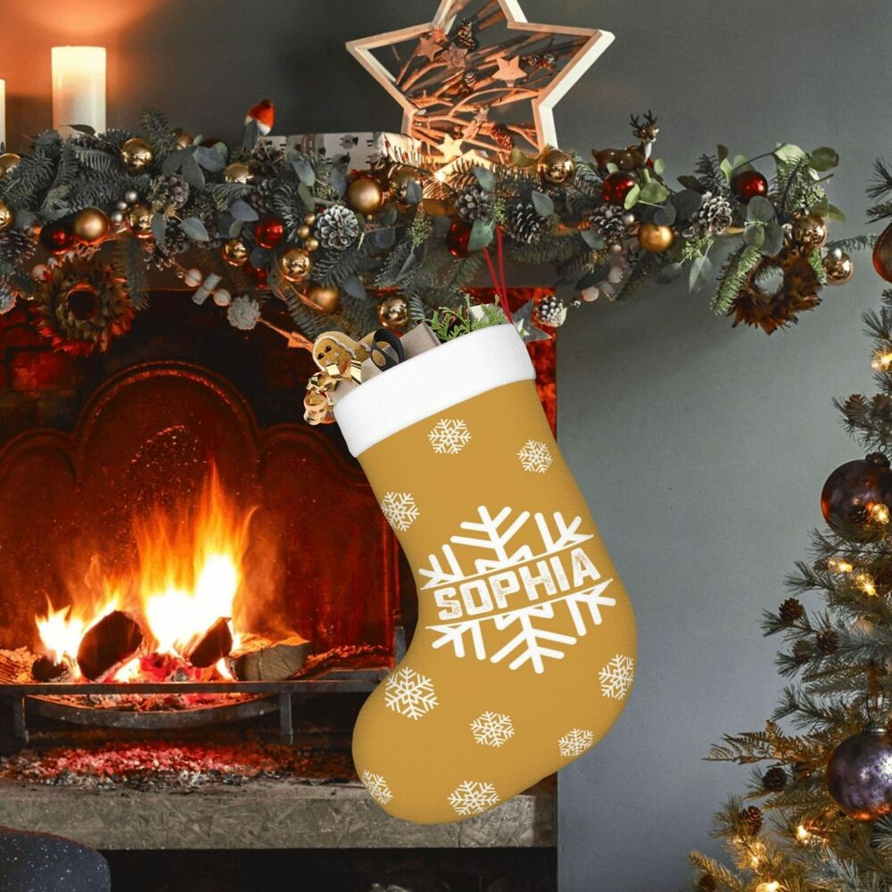 Personligt namn Snowflake Julstrumpor, julgransdekoration, heminredning, vinterpresenter, julklappar, presenter till barn/mamma/familj