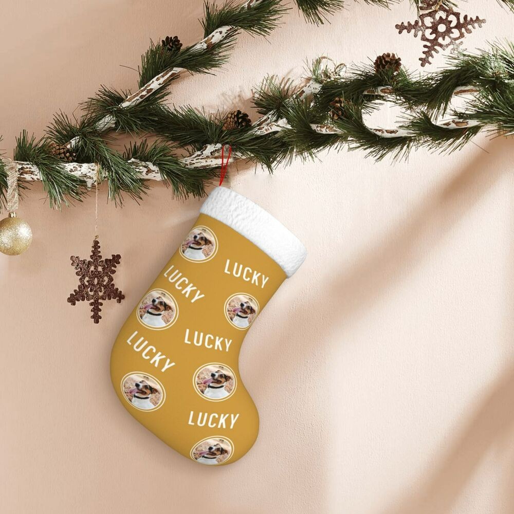 Chaussette De Noël Personnalisable Avec Nom - Décorations Sapin, Idée Cadeau Famille - Couleur Bordeaux