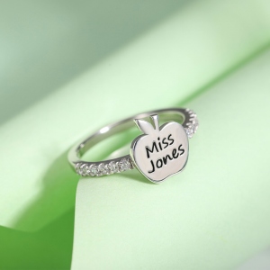 Personalized Engraved Apple Ring