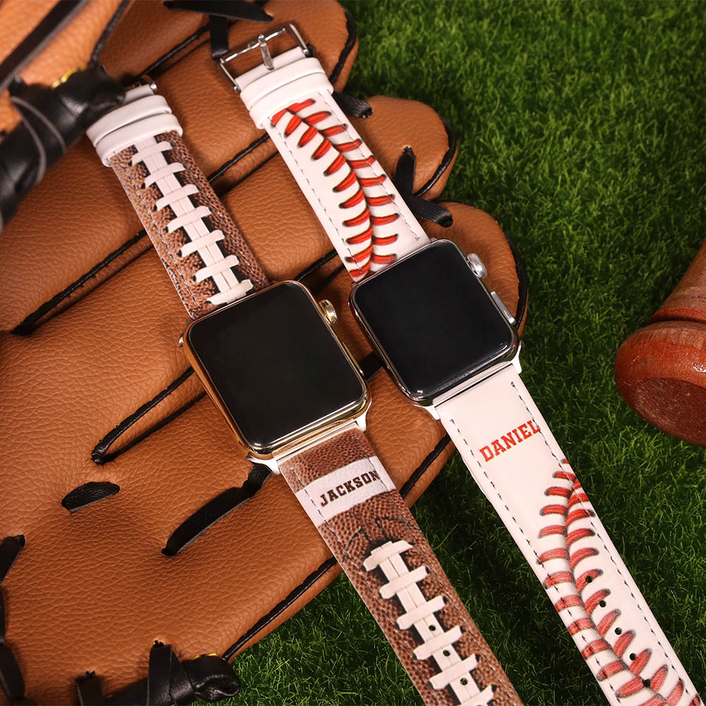 Faixa de relógio de beisebol / futebol personalizada para Apple Watch