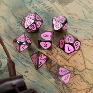 Rustic Copper Metal Dice Set for DND Gamers 7 Pack
