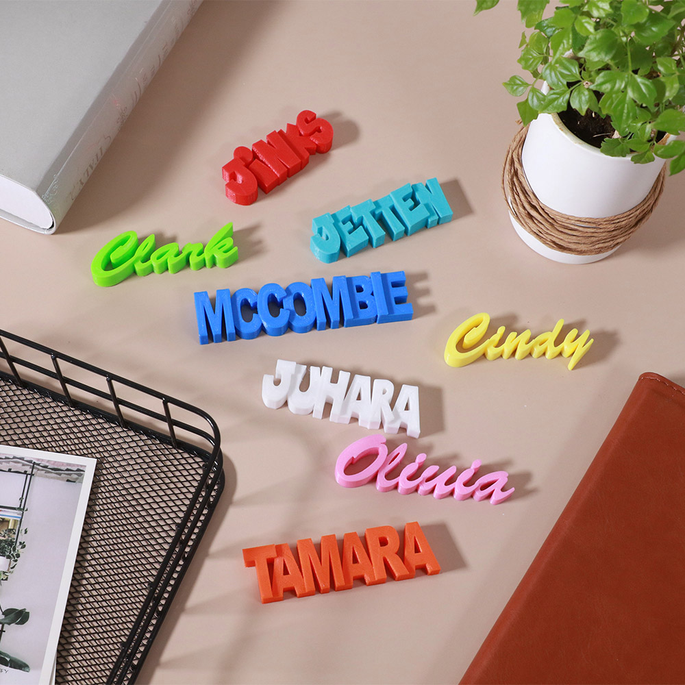 Personalized 3D Print Text Sign Magnet Set of 3