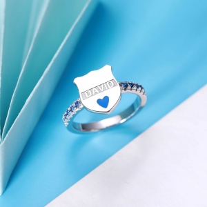 Personalized Police Badge Ring