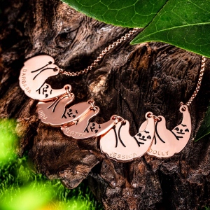 Personalized Sloth Family Necklace